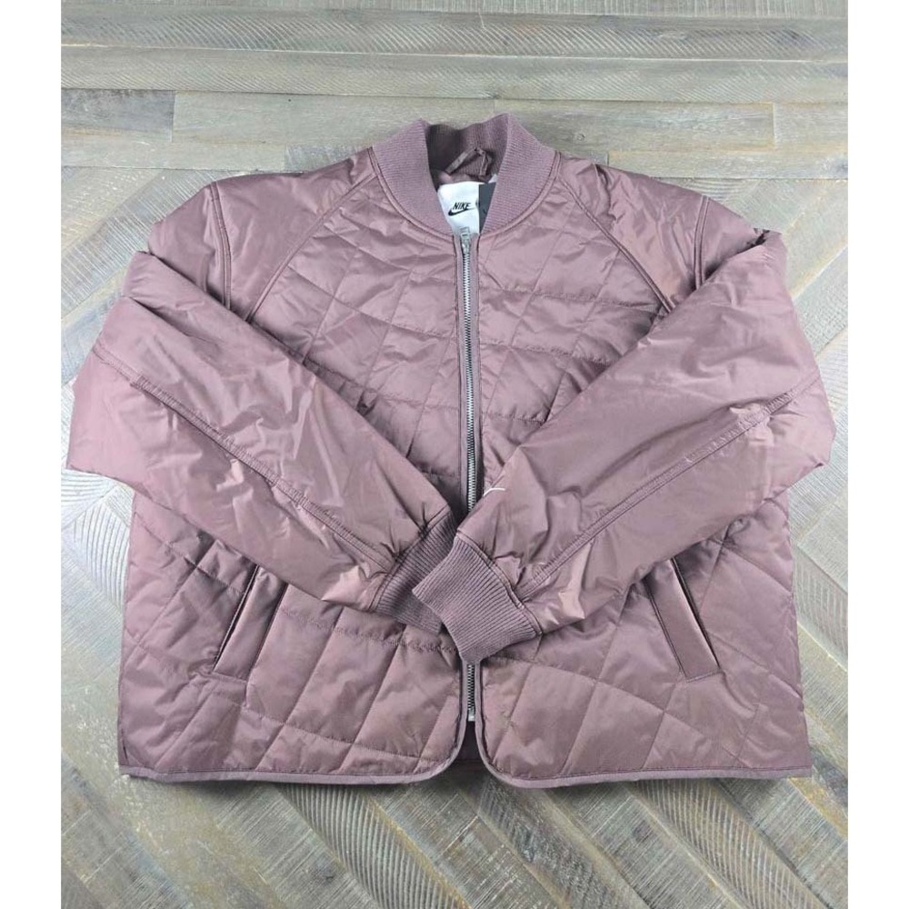 Nike Womens Medium Loose Quilted Jacket Plum IF0342-502 Sportswear Full Zip NWT